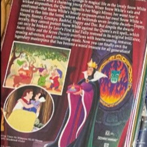 Snow White and the Seven Dwarfs VHS Walt Disney's Masterpiece Collection - Picture 4 of 4